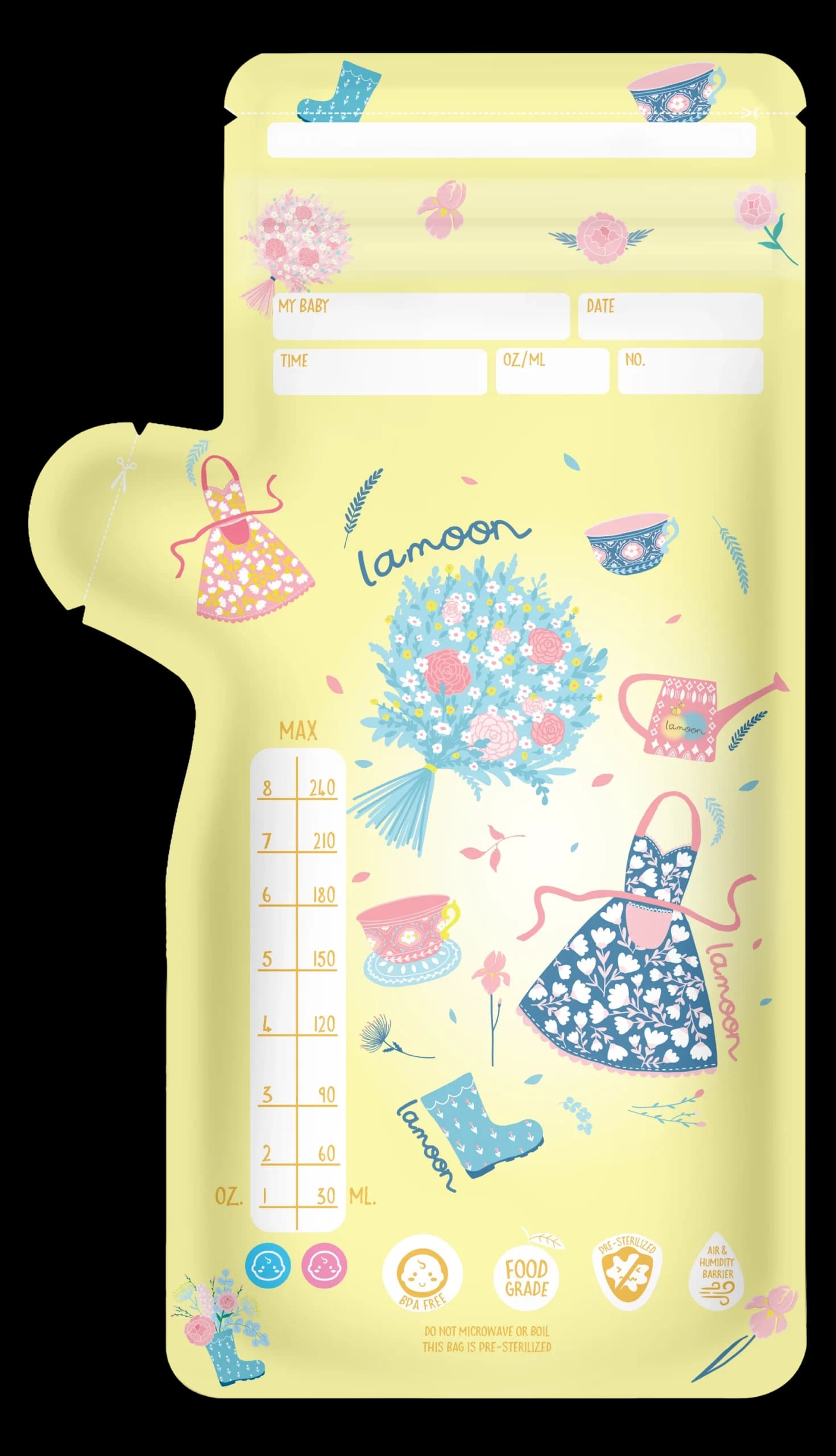 لامون – أكياس تخزين حليب الأم 25 كيس، 240 مل لكل كيس - صورة 3