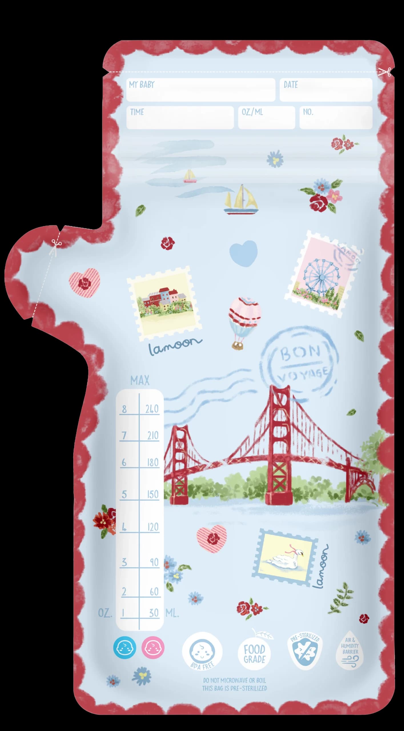 لامون – أكياس تخزين حليب الأم 25 كيس، 240 مل لكل كيس - صورة 6